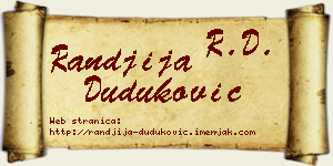 Ranđija Duduković vizit kartica